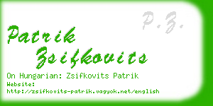 patrik zsifkovits business card